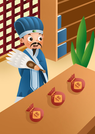 锦囊妙计成语故事插画