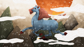 马踏飞燕成语故事插画