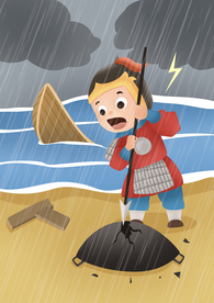 破釜沉舟成语故事插画