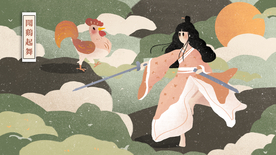 闻鸡起舞成语故事插画