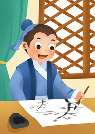 胸有成竹成语故事插画