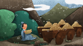 学富五车成语故事插画