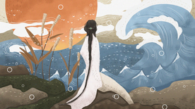 窈窕淑女成语故事插画