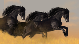 野马无疆成语故事插画