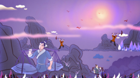 愚公移山成语故事插画