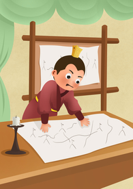 纸上谈兵成语故事插画