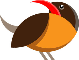 知更鸟卡通简约图标标志logo