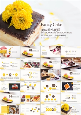 咖啡餐饮小甜点PPT模板