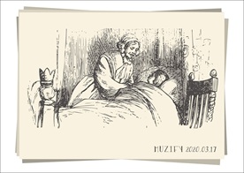 唱晚安曲的母亲素描画