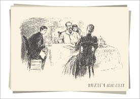 家庭会议 素描画