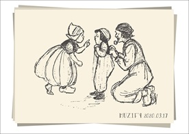 姐姐妹妹 和爷爷素描画