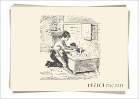 洗澡的孩子素描画