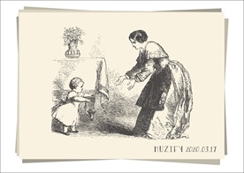 学走路的孩子与母亲 素描画