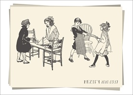 复古人物肖像 游戏的女孩