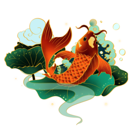 金鱼国潮插画