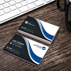 黑色蓝色商务名片