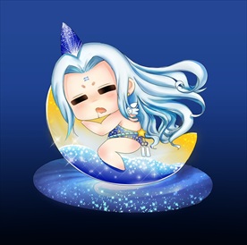 水瓶座卡通插画