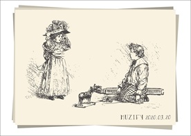 玩游戏的姐弟俩 素描画