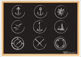 9款入船舵航海标志黑板图