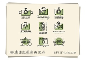 9款入摄像服务标志徽章设计手绘