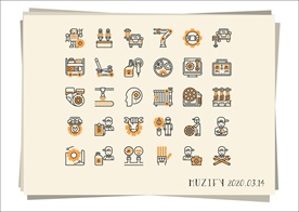 30款入单调细线机械图标