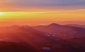 唯美夕阳山脉风景景色