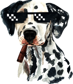 水彩绘画可爱小狗