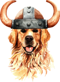 水彩绘画可爱小狗