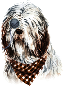 水彩绘画可爱小狗