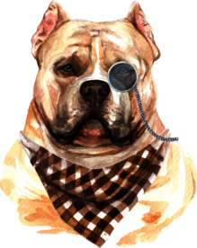 水彩绘画可爱小狗