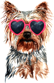 水彩绘画可爱小狗