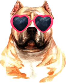 水彩绘画可爱小狗