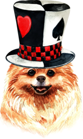 水彩绘画可爱小狗