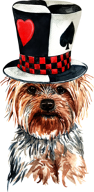 水彩绘画可爱小狗