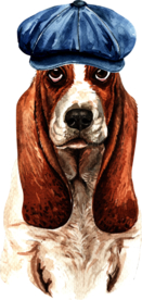 水彩绘画可爱小狗