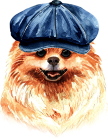 水彩绘画可爱小狗