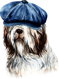 水彩绘画可爱小狗