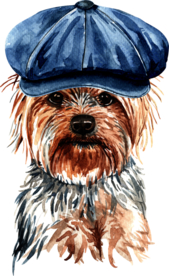 水彩绘画可爱小狗