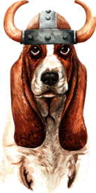 水彩绘画可爱小狗