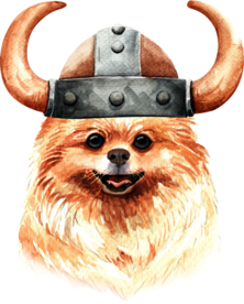 水彩绘画可爱小狗