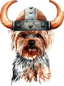 水彩绘画可爱小狗