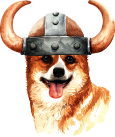 水彩绘画可爱小狗