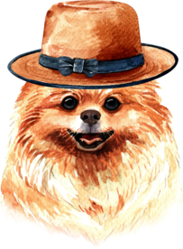 水彩绘画可爱小狗