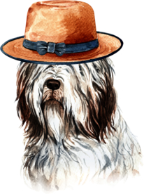 水彩绘画可爱小狗