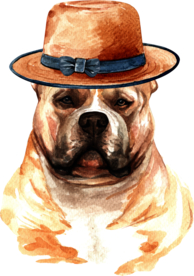 水彩绘画可爱小狗