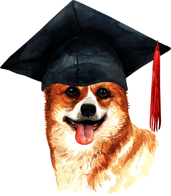 水彩绘画可爱小狗