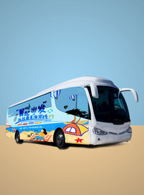 大巴车侧面广告样机