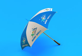 蓝色雨伞样机