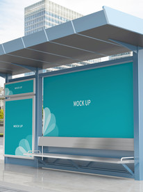 原创3D公交站牌样机