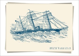 舰船邮轮手绘稿